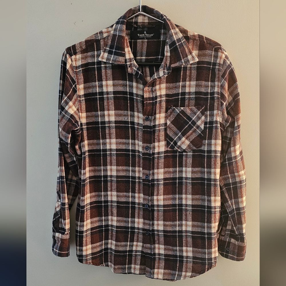 Tailor Vintage NWT countryside Plaid Long Sleeve Men’s Button Down Shirt sz L